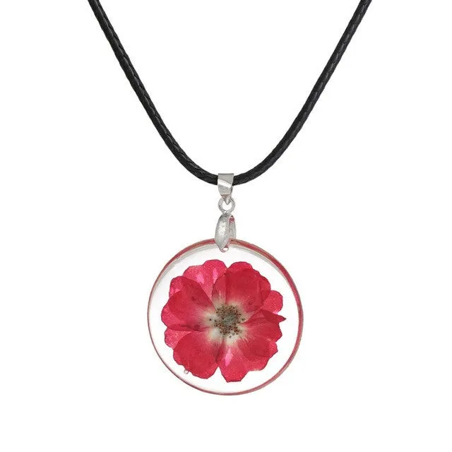 Necklaces Handmade Boho Transparent Resin Dried Flower Pendant Necklace for Women sparklingselections Necklaces Handmade Boho Transparent Resin Dried Flower Pendant Necklace for Women sparklingselections