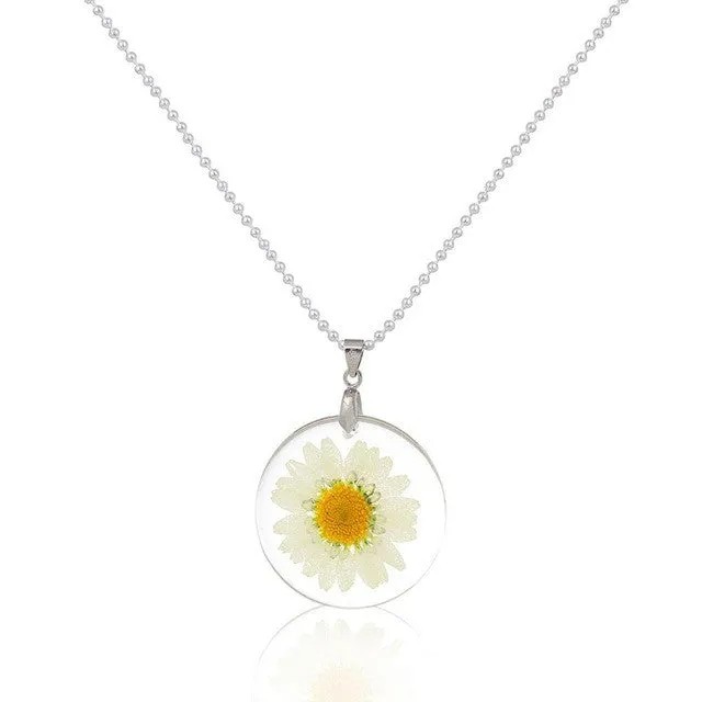 Necklaces Handmade Boho Transparent Resin Dried Flower Pendant Necklace for Women sparklingselections Necklaces Handmade Boho Transparent Resin Dried Flower Pendant Necklace for Women sparklingselections