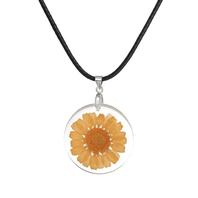 Necklaces Handmade Boho Transparent Resin Dried Flower Pendant Necklace for Women sparklingselections Necklaces Handmade Boho Transparent Resin Dried Flower Pendant Necklace for Women sparklingselections