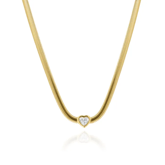 Solitaire Diamond Snake Necklace Alev Collection Necklaces