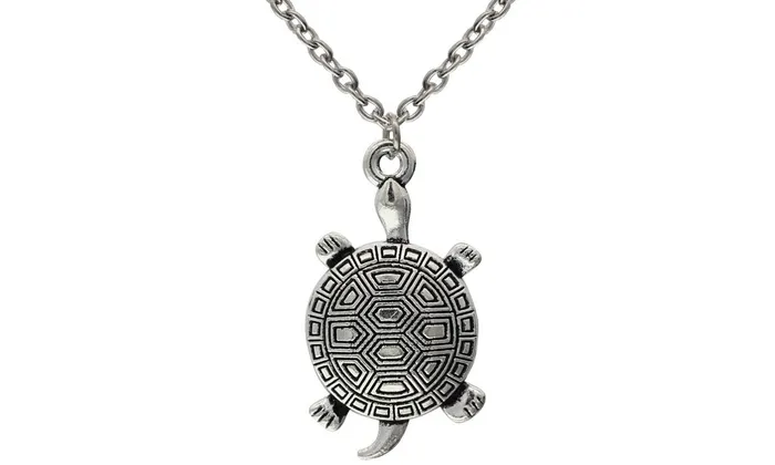 sparklingselections Necklaces Silver Retro Style 07X12 Tortoise Pendant Necklace sparklingselections Necklaces Silver Retro Style 07X12 Tortoise Pendant Necklace