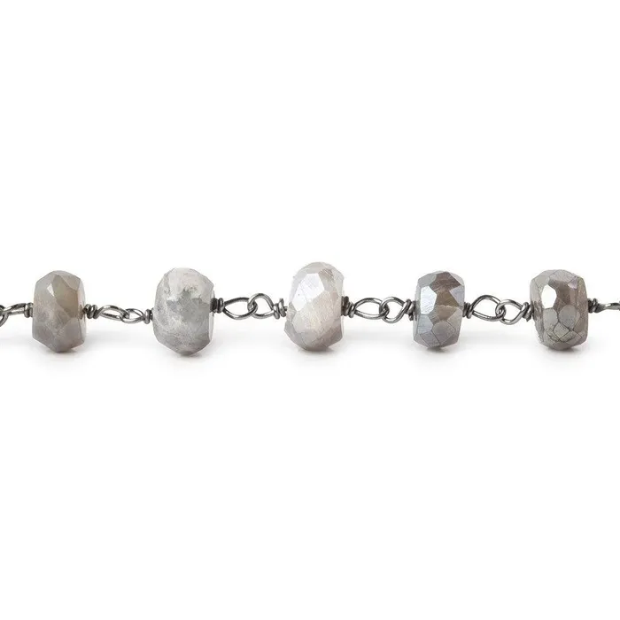 Beadsofcambaycom 665mm Silver Mystic Grey Moonstone faceted rondelle Black Gold 925 Silver Chain by the foot 35 beads Rings Beadsofcambaycom 665mm Silver Mystic Grey Moonstone faceted rondelle Black Gold 925 Silver Chain by the foot 35 beads Rings