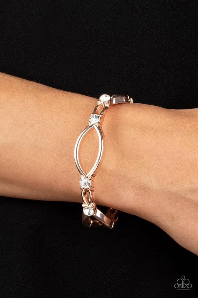 Bracelets Interwoven Illusion Rose Gold Bracelet Jewelry by Bretta Paparazzi Accessories