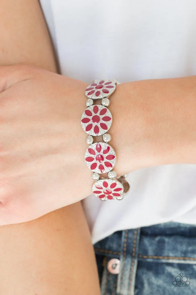 Bracelets Paparazzi Accessories Dancing Dahlias Red Bracelet Jewelry by Bretta