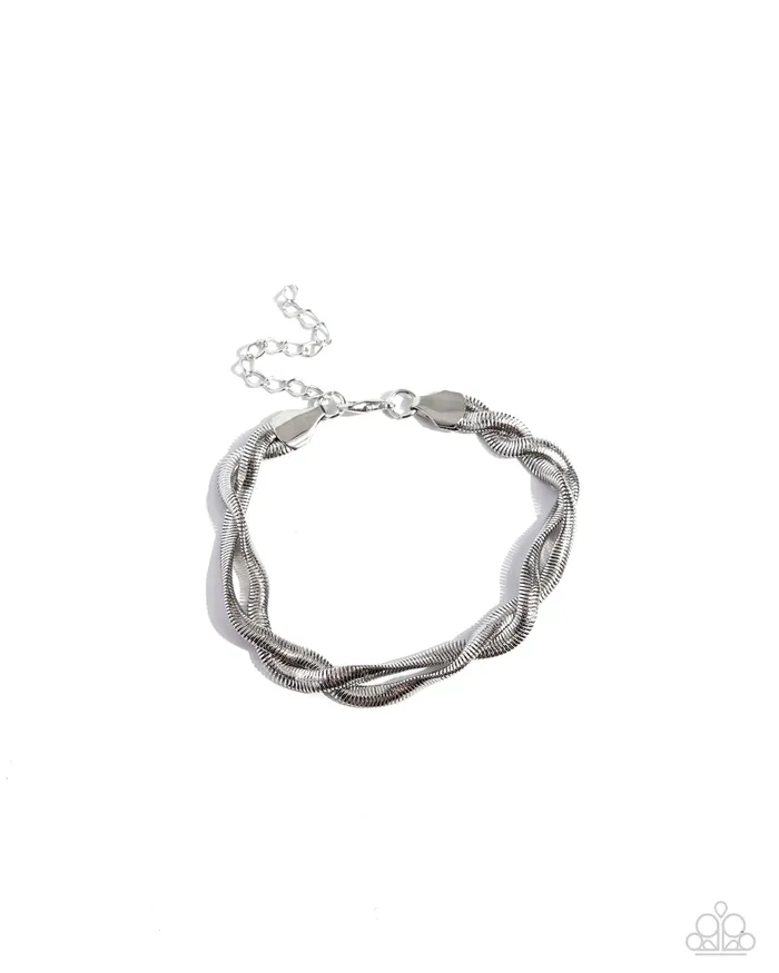 Bracelets Tasteful Twists Silver Bracelet Jewelry by Bretta Paparazzi Accessories