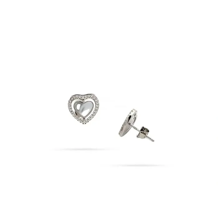 Earrings Senso Silver Womens silver earrings Senso Silver in the shape of a heart pearl and zirconia