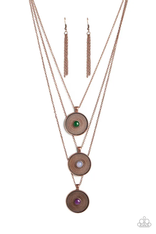 Geographic Grace Copper Necklace Jewelry by Bretta Paparazzi Accessories Necklaces