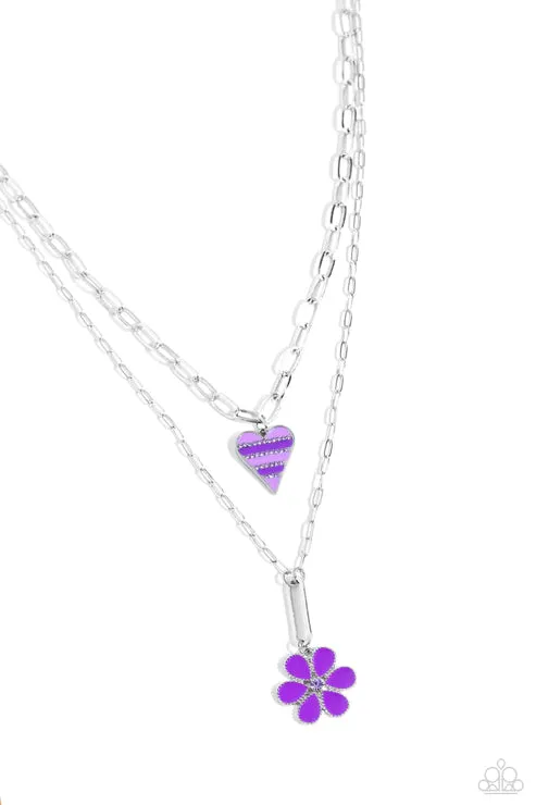 Necklaces Paparazzi Accessories Childhood Charms Purple Necklace Jewelry by Bretta
