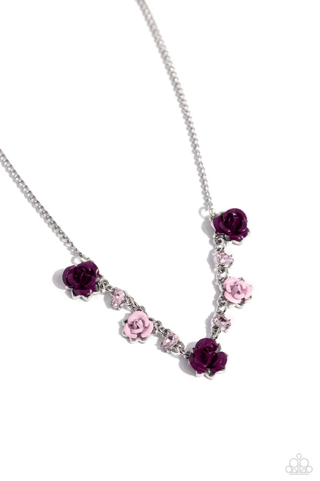 Necklaces Paparazzi Accessories Strike a ROSE Purple Necklace Jewelry by Bretta