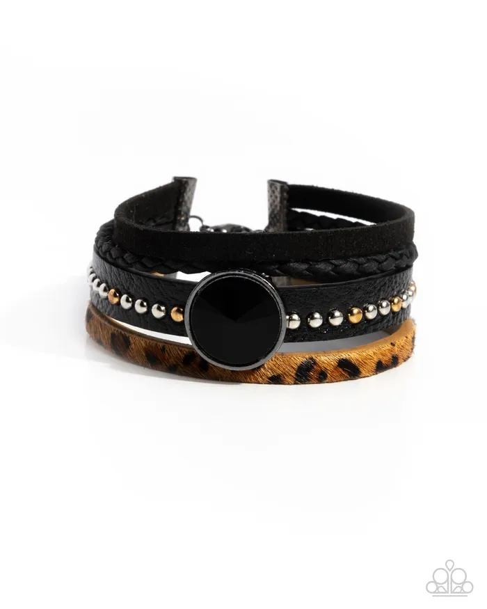 Paparazzi Accessories Bracelets Fair LEATHER Black Bracelet Jewelry by Bretta