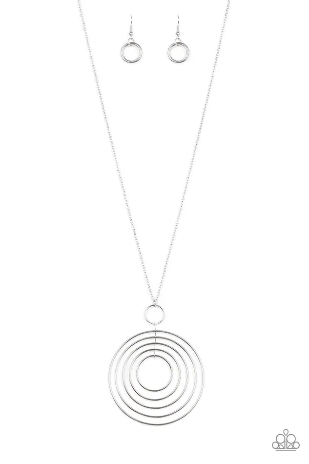 Paparazzi Accessories Necklaces Running Circles In My Mind Silver Necklace Jewelry by Bretta