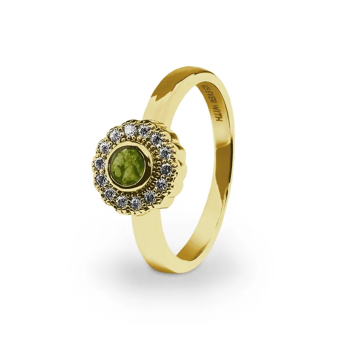 Rings EverWith EverWith Ladies Petals Memorial Ashes Ring with Fine Crystals