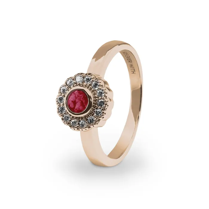 Rings EverWith EverWith Ladies Petals Memorial Ashes Ring with Fine Crystals