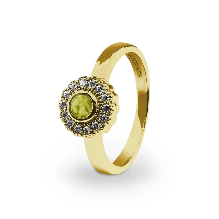 Rings EverWith EverWith Ladies Petals Memorial Ashes Ring with Fine Crystals