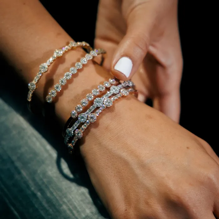 YaninaCo Jewelry Charm Necklaces Diamond Cluster Bangle